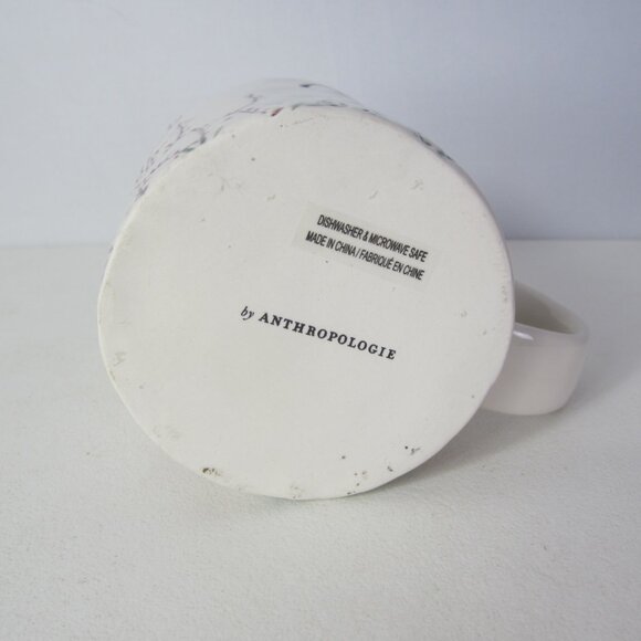 Anthropologie Dagny Monogram Mug Letter C Floral Cottage Pottery Ceramic - Picture 4 of 7